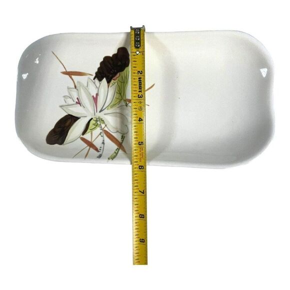 Red wing Pottery Lotus c 1940 Appetizer Serving Tray Celery Plate Hand Painted - Picture 5 of 5